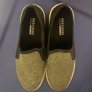 Skechers Fashion Slip Ons Black and Bling Size 9